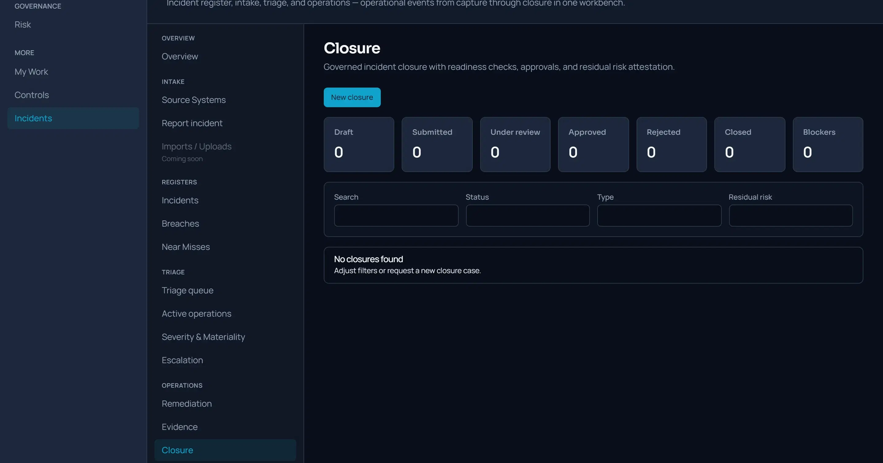 Closure readiness
